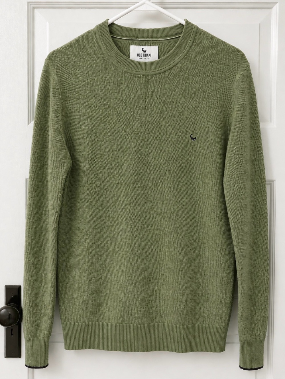 Old Khaki Men's Crewneck Sweater in Sage Green size small 100% cotton